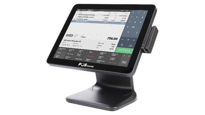 Сенсорный моноблок POSCenter POS101 (15", PCAP, J3455, RAM 4Gb, SSD M2 128Gb, MSR) без ОС