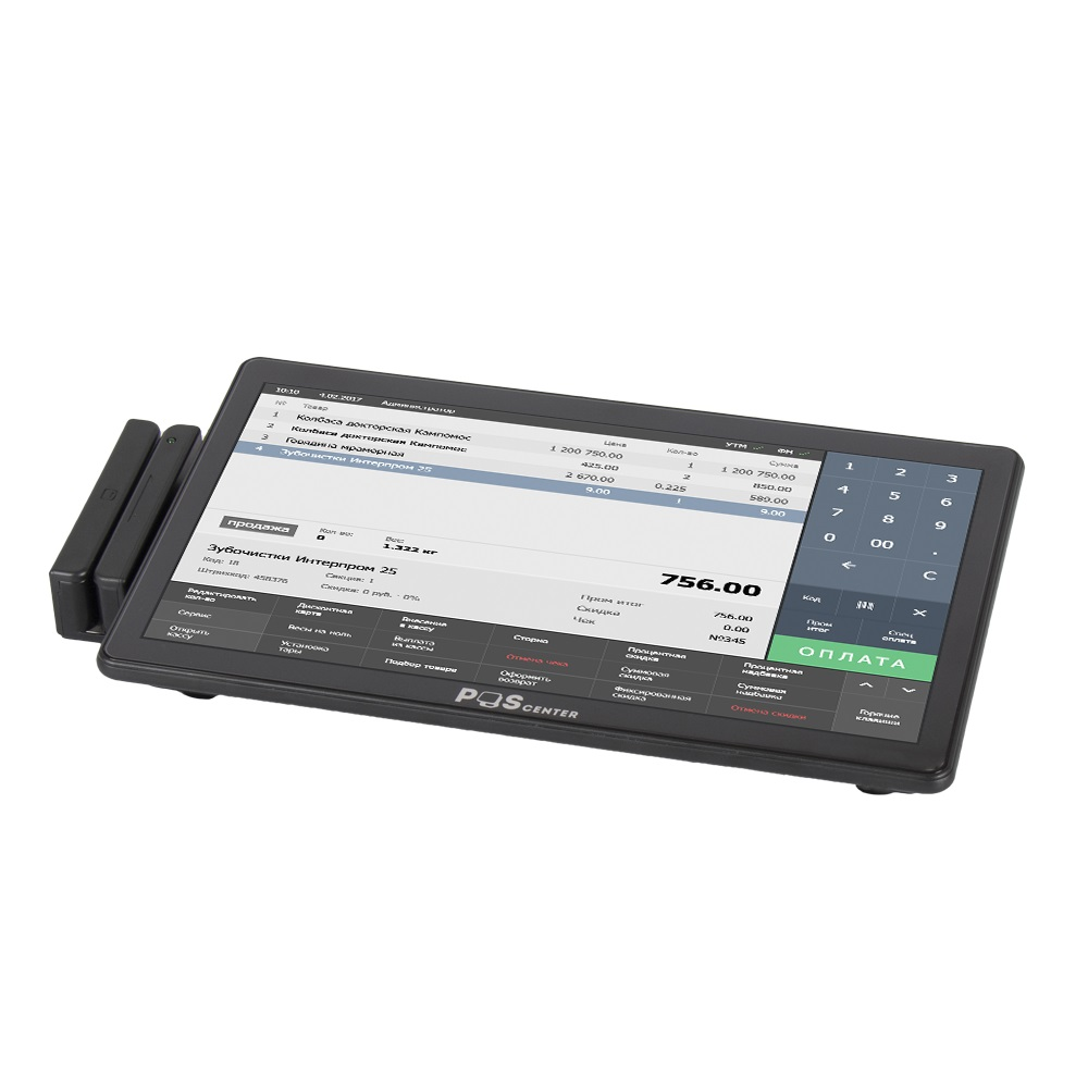 Планшетный POS компьютер Poscenter Wise (11,6",ApolloLake J3355,RAM4Gb,eMMC64,WIFi,BT MSR) без OC